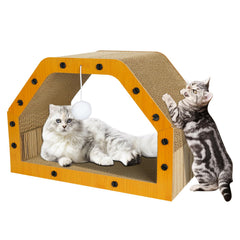 TIMIEEYA casa-gato-carton-grande: refugio cómodo para gatos en casa.