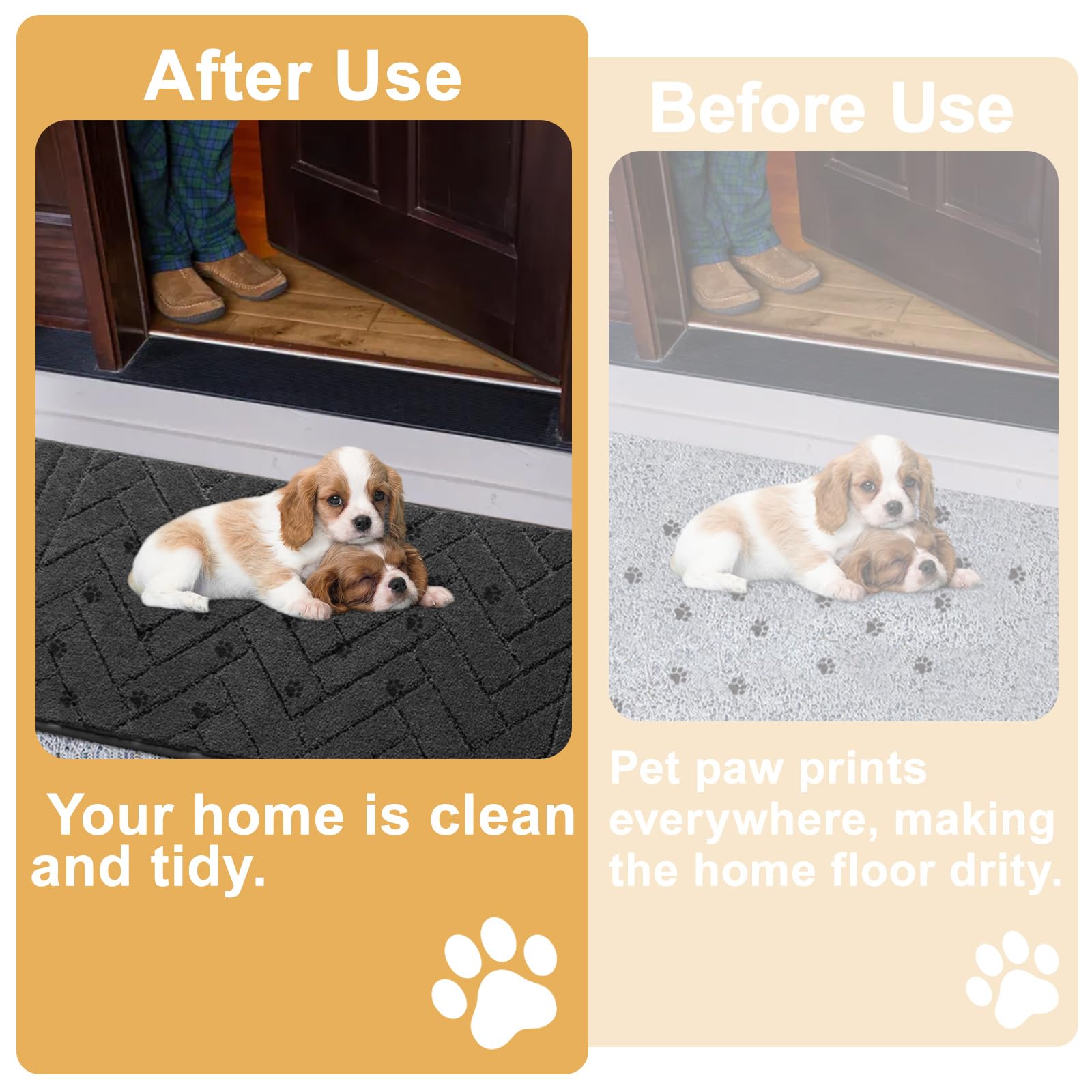 Tindbea absorbe humedad y suciedad de las patas para un suelo limpio.