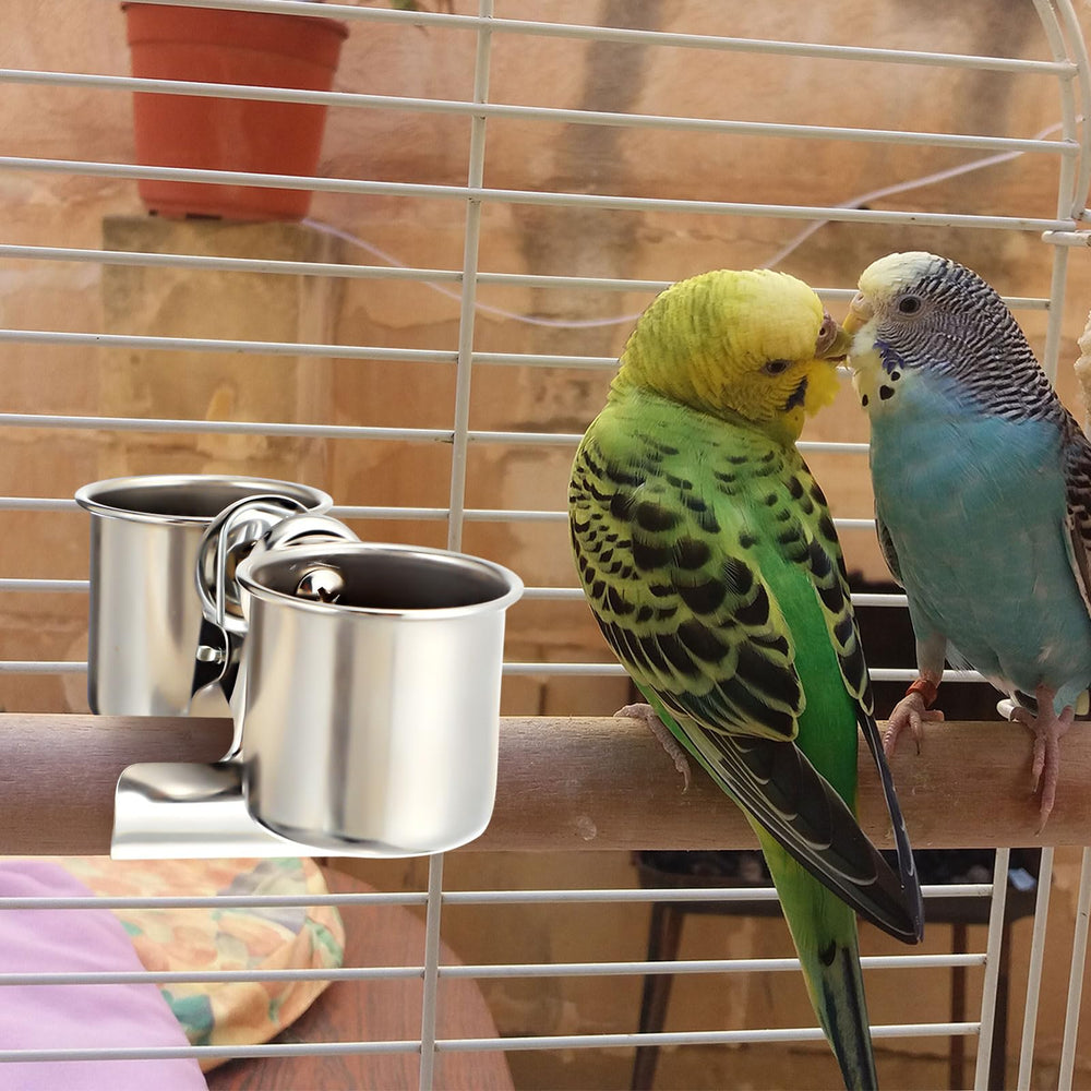 Clip para jaula con tazones de aves, instalación fácil