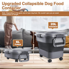 TIOVERY con ruedas removibles, fácil transporte de alimento para mascotas.