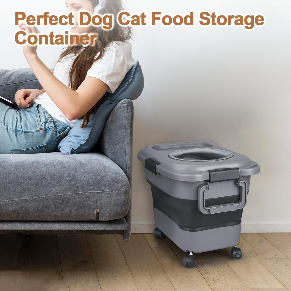 TIOVERY capacidad de 10-25 lb, perfecto para comida seca de perros, gatos y aves.