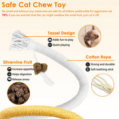 Tocirelo bolas silvervine para gatos, estimulando curiosidad y juego suave