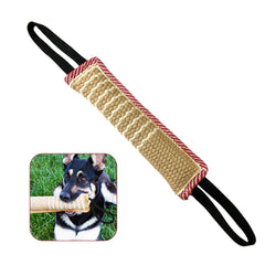 ToLanbbt Juguete tirón para perros con doble asa de yute, resistente para sesiones de juego.
