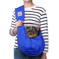 Tomkas portaperro pequeño azul, transporte cómodo para paseos diarios.