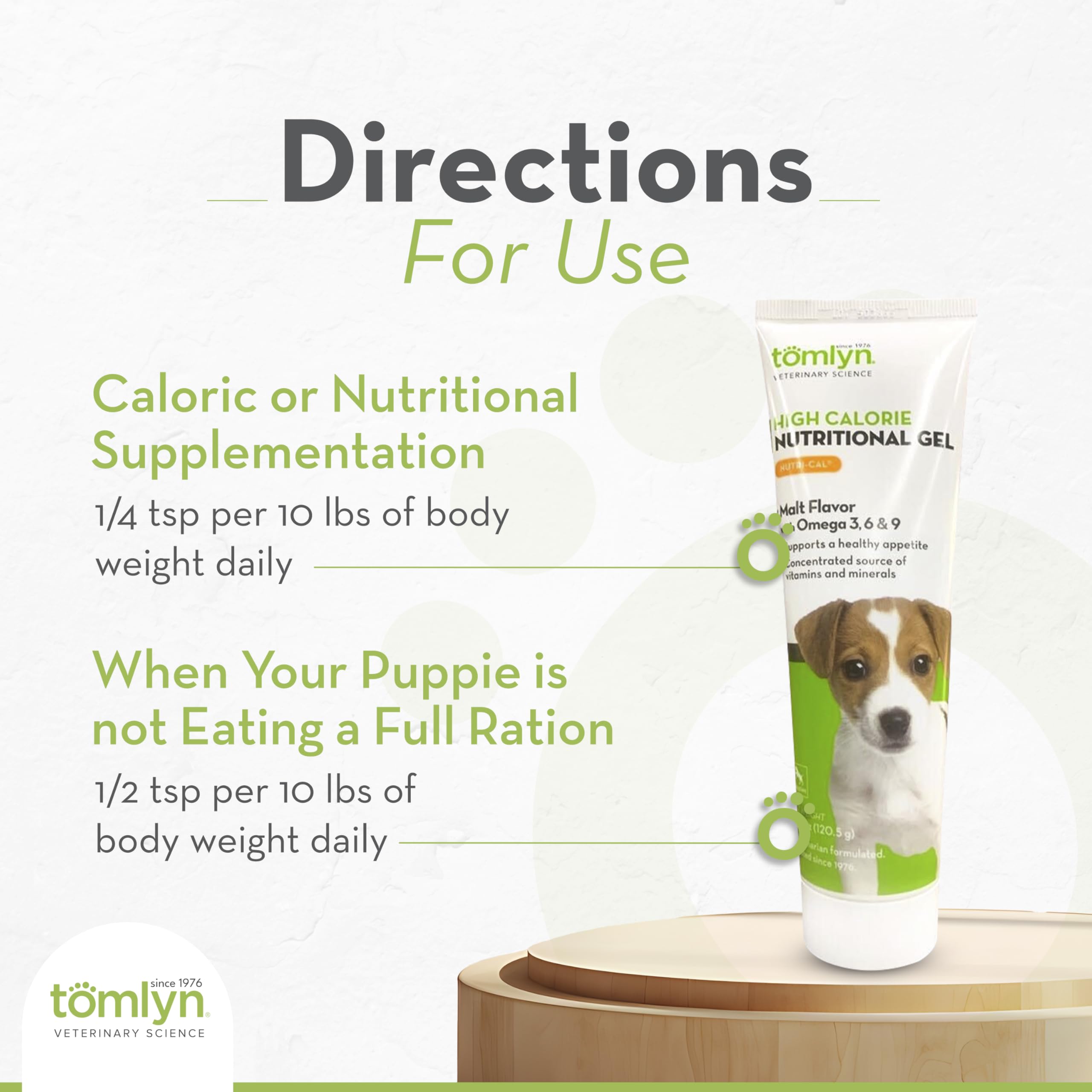 Tomlyn Nutri-Cal dosis fácil para mezcla con comida.