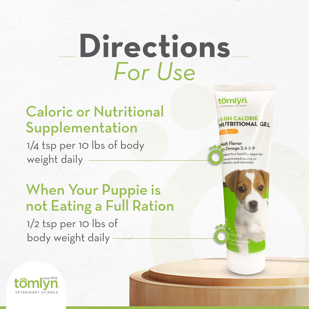 Tomlyn Nutri-Cal dosis fácil para mezcla con comida.