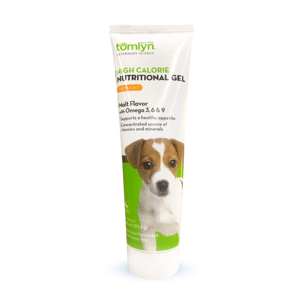 Tomlyn Nutri-Cal gel para cachorros, textura suave para crecimiento.