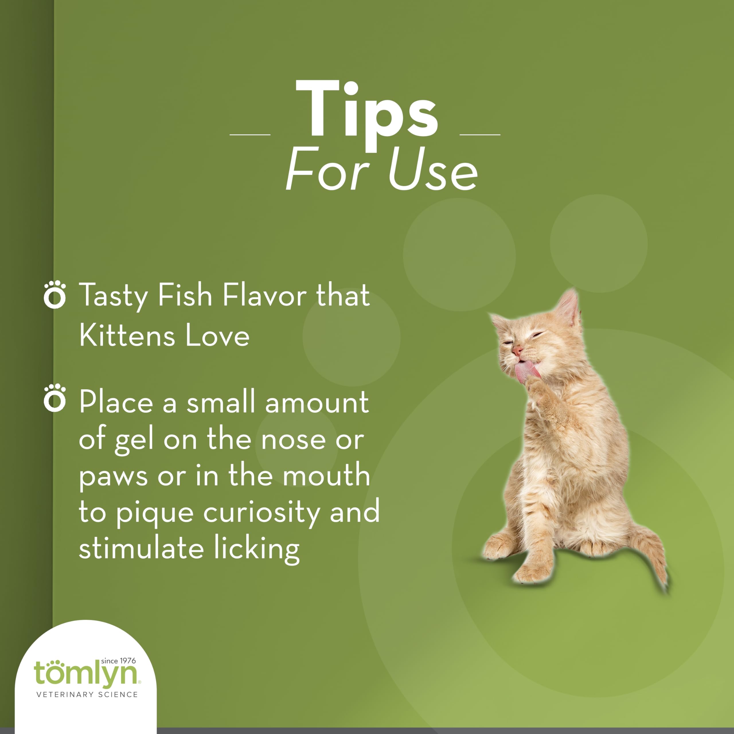 Tomlyn Nutri-Cal gel, uso diario recomendado para gatitos en crecimiento.
