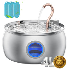 Tomxcute bebederos para gatos en acero inoxidable, agua fresca y duradera.