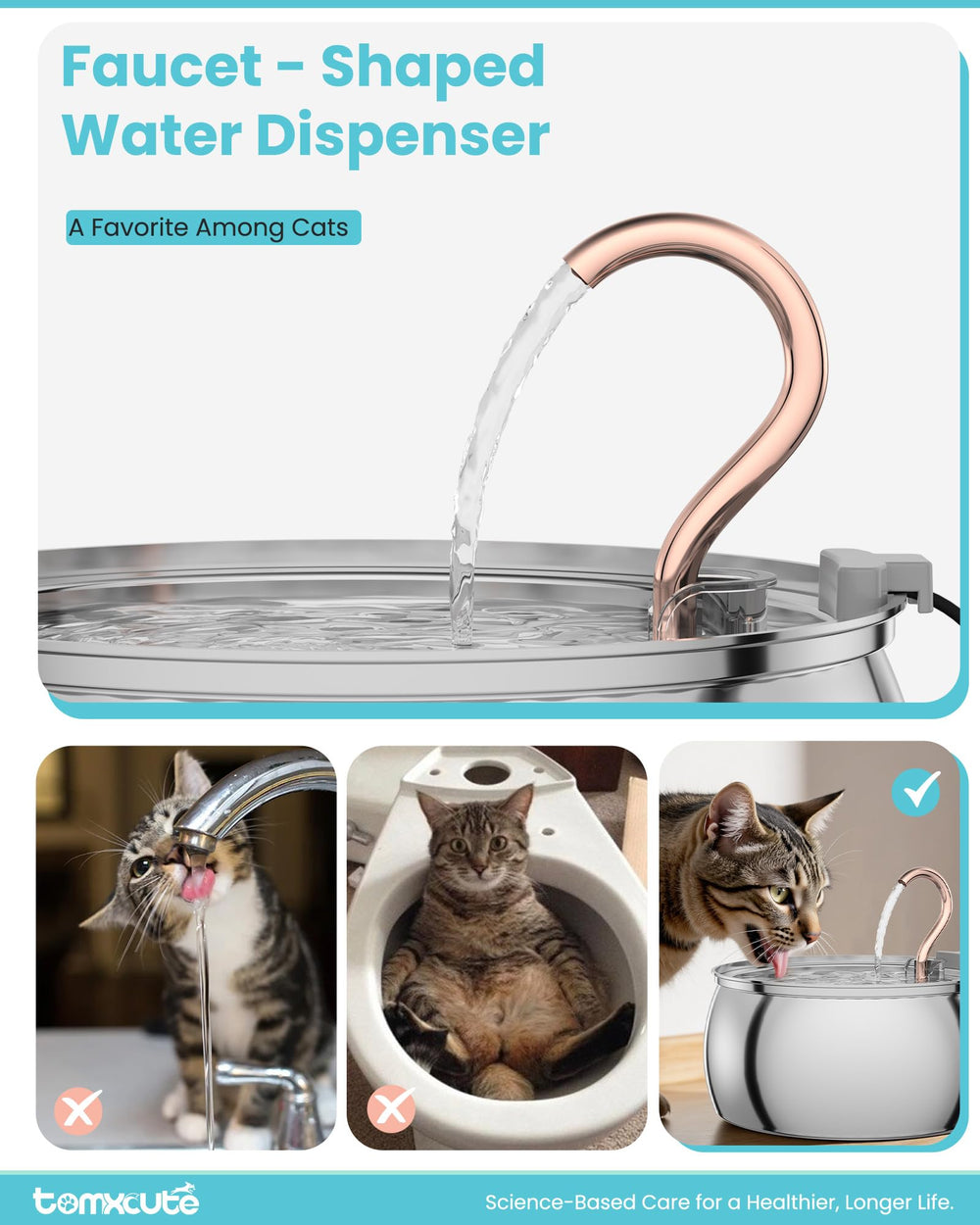 Tomxcute capacidad 4.0L, menos recargas para mascotas.