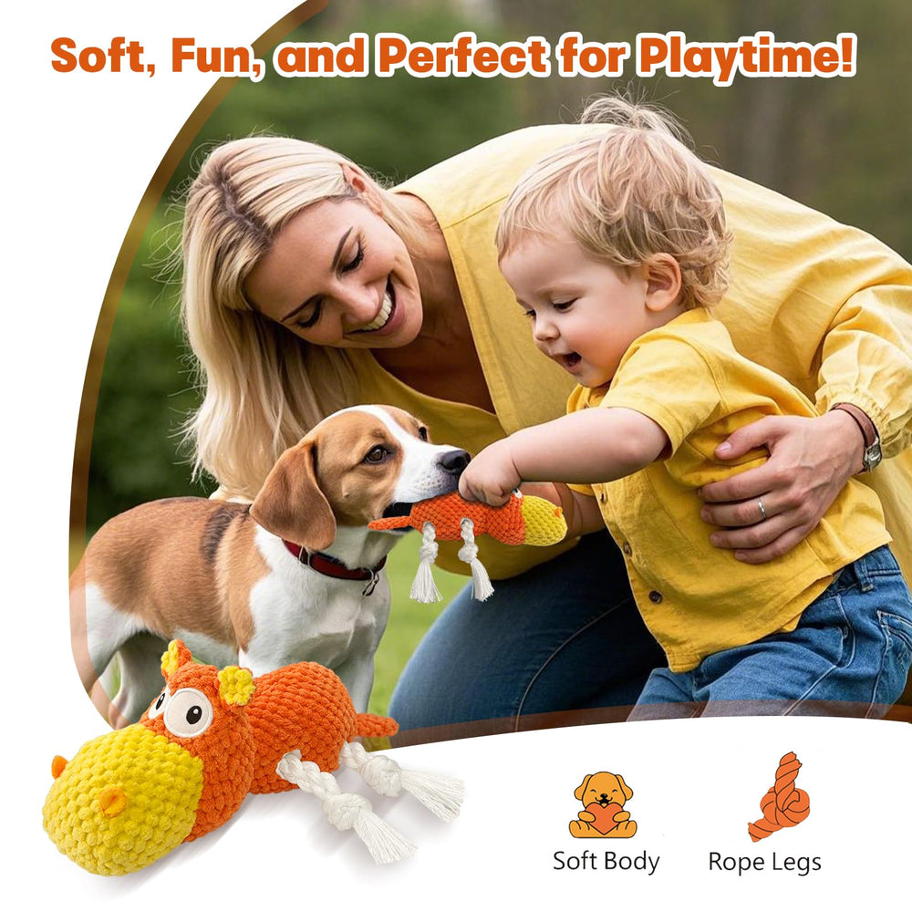 TOOPTATE hipopótamo naranja, tamaño 25 cm para perros medianos.