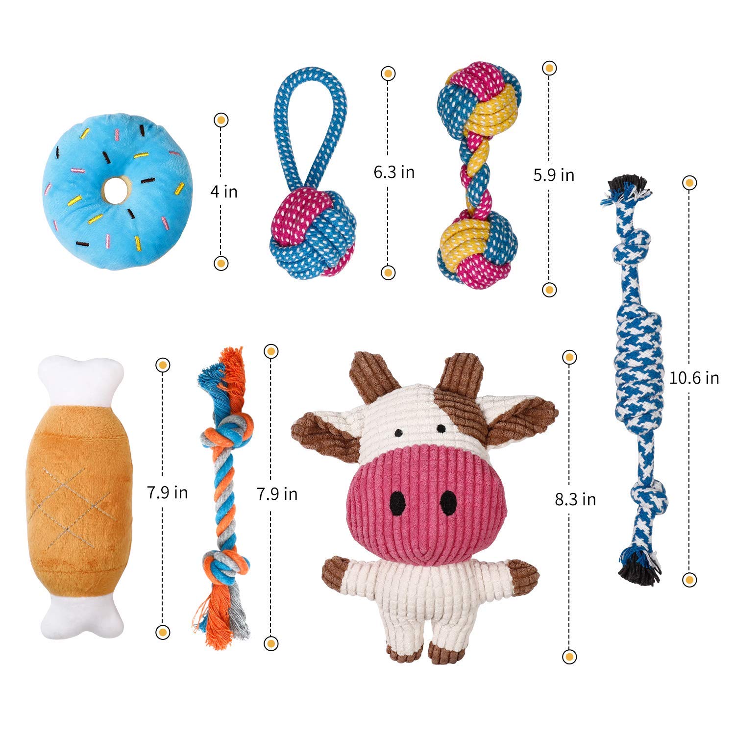 Toozey juguete peluche dental para cachorros, morder con suavidad.