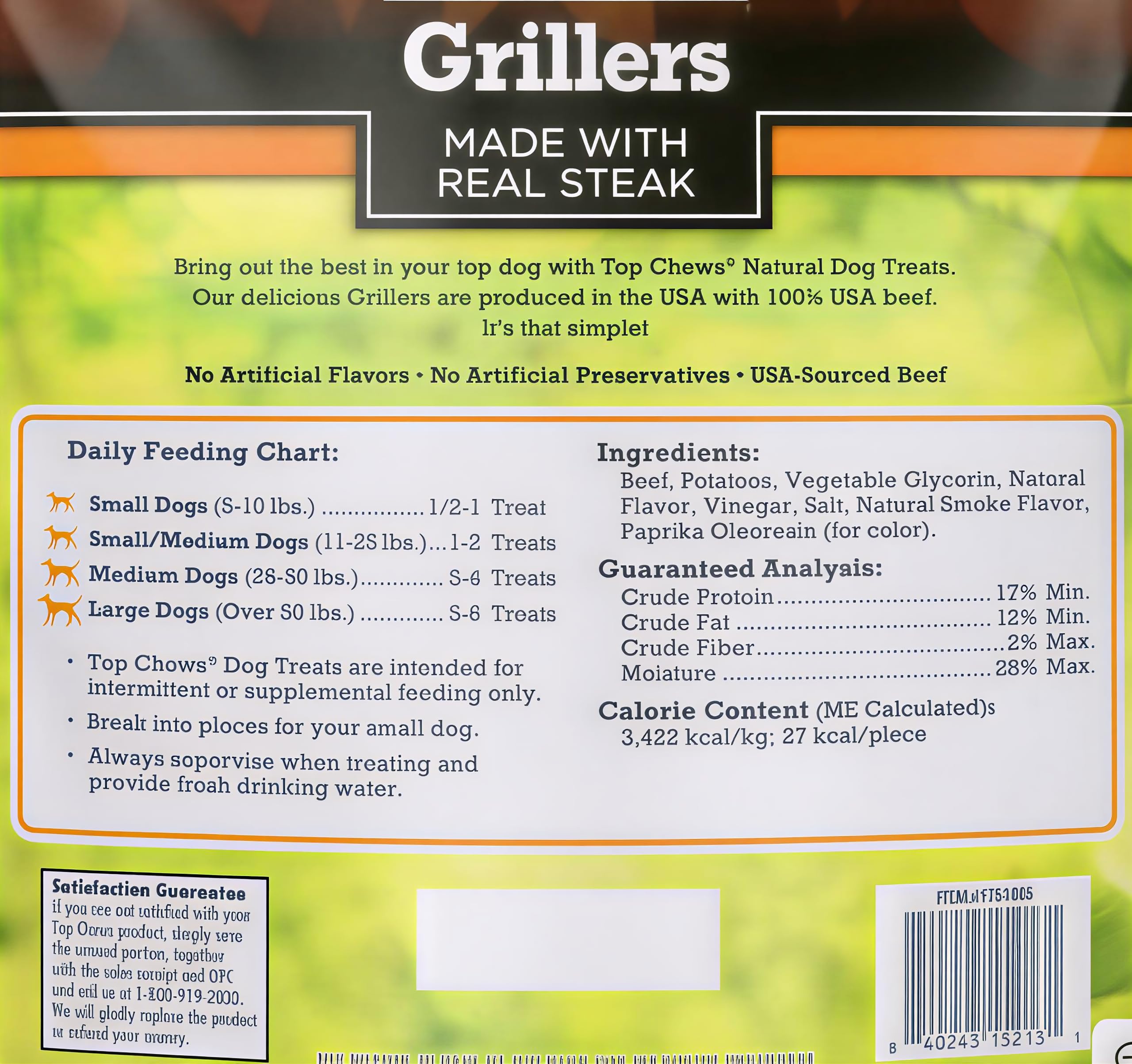 Top-Chews Grillers, snacks para perros, textura crocante para masticar.