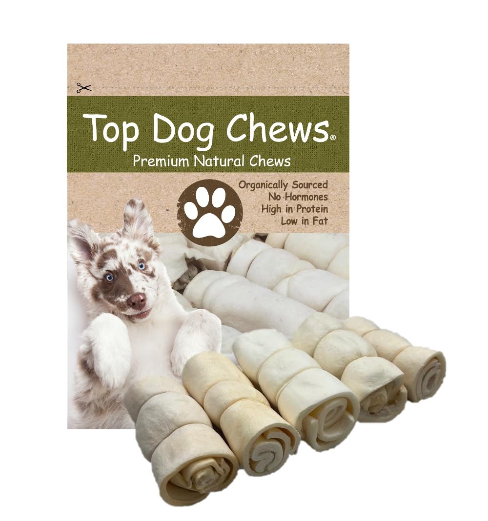 Top Dog Chews rollos de carrillera de res de 6 pulgadas para masticar de larga duración