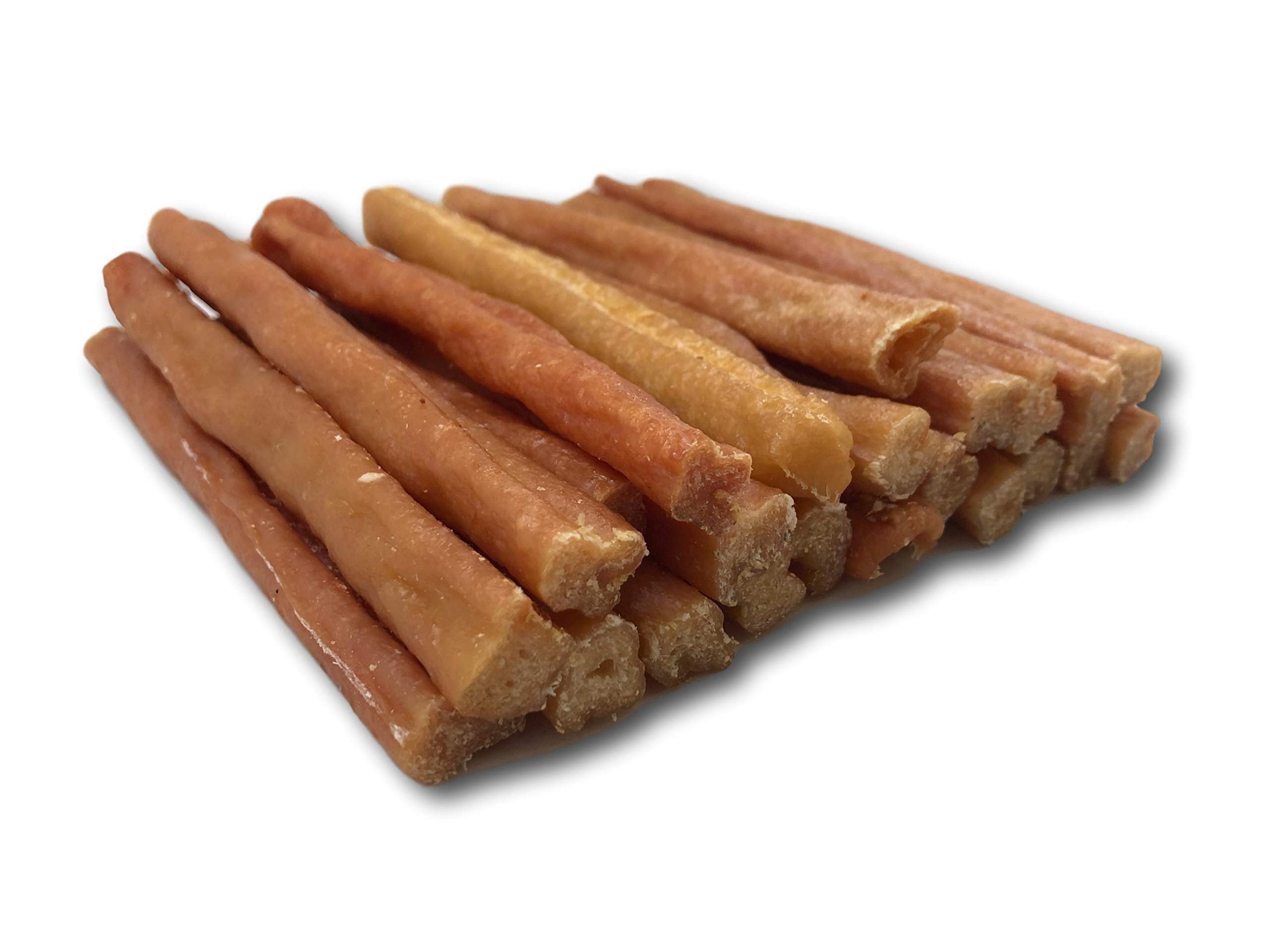 Top Dog Chews Tendón de Pavo: muestra limpieza dental durante la masticación.
