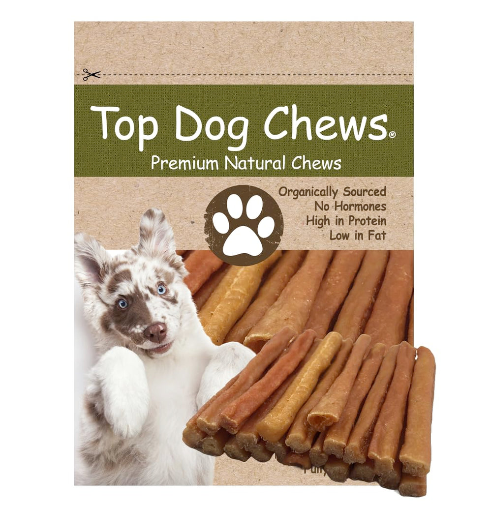 Top Dog Chews Tendón de Pavo Redondo Suave, ideal para perros grandes y masticación controlada.