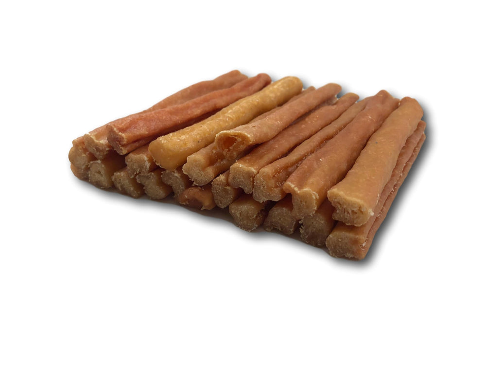 Top Dog Chews Tendón de Pavo Grande 1 lb, perfecto para sesiones de entrenamiento prolongadas.
