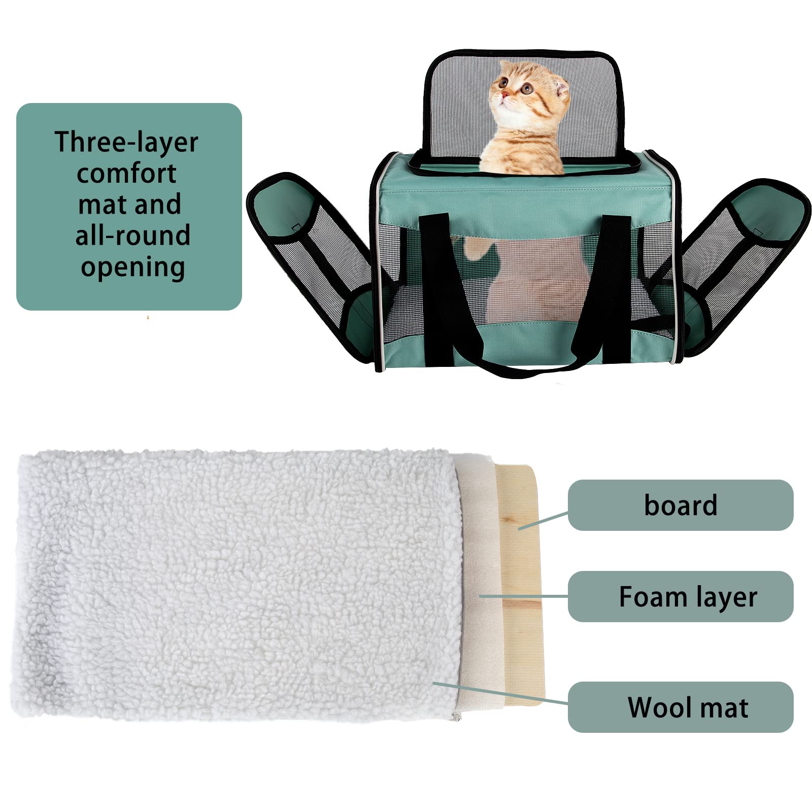 Top Tasta transportín con ventilación de malla para mascotas pequeñas.