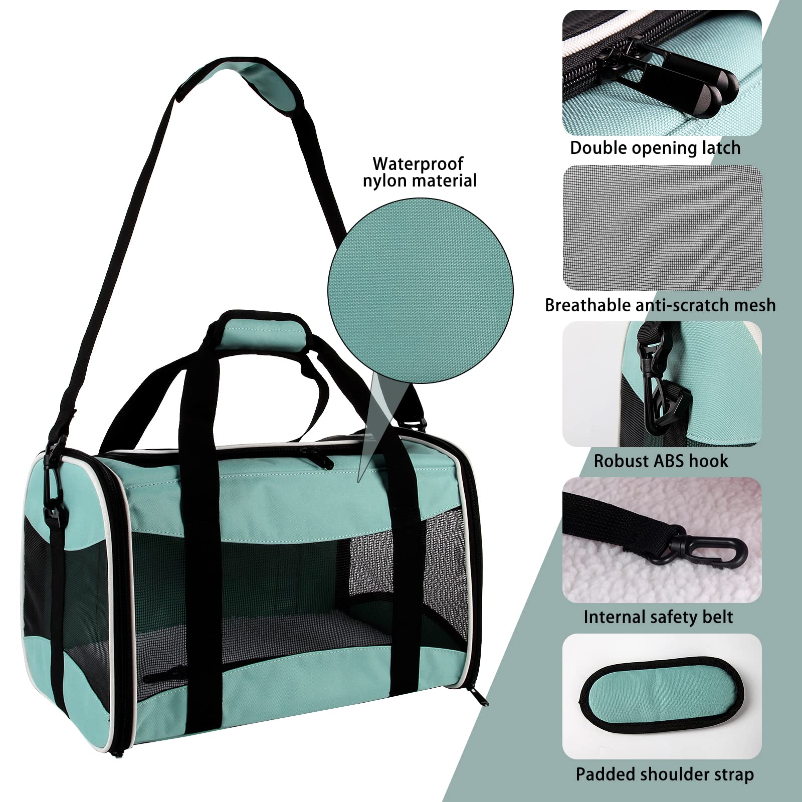 Top Tasta transportín con cama de peluche desmontable para mascota.