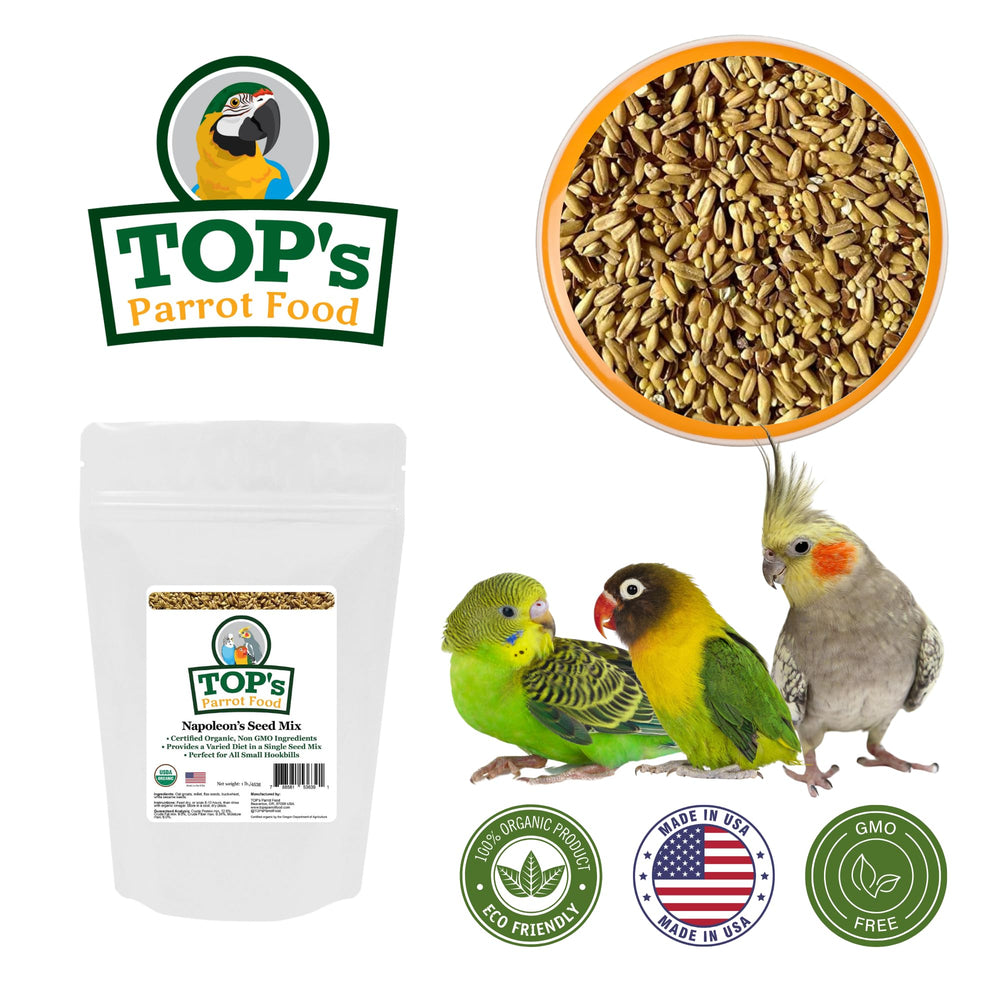 TOP's Napoleon's Seed Mix, imagen de mezcla para loros pequeños y nutrición diaria.