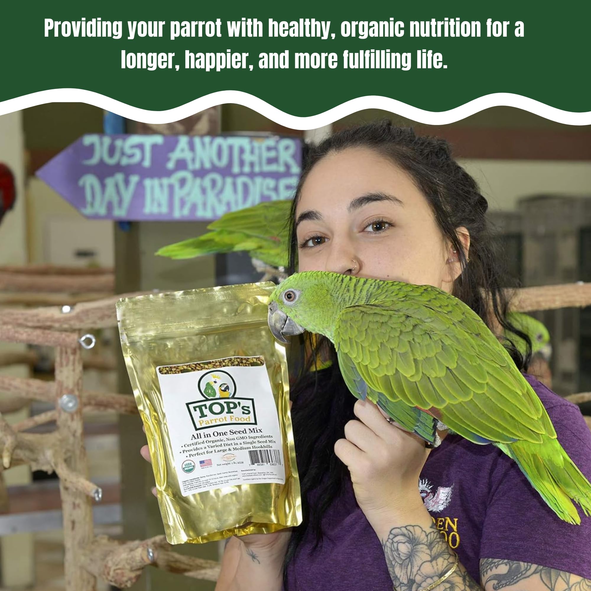 TOP's Parrot Food remojado o germinado facilita diferentes formas de servir y palatabilidad.