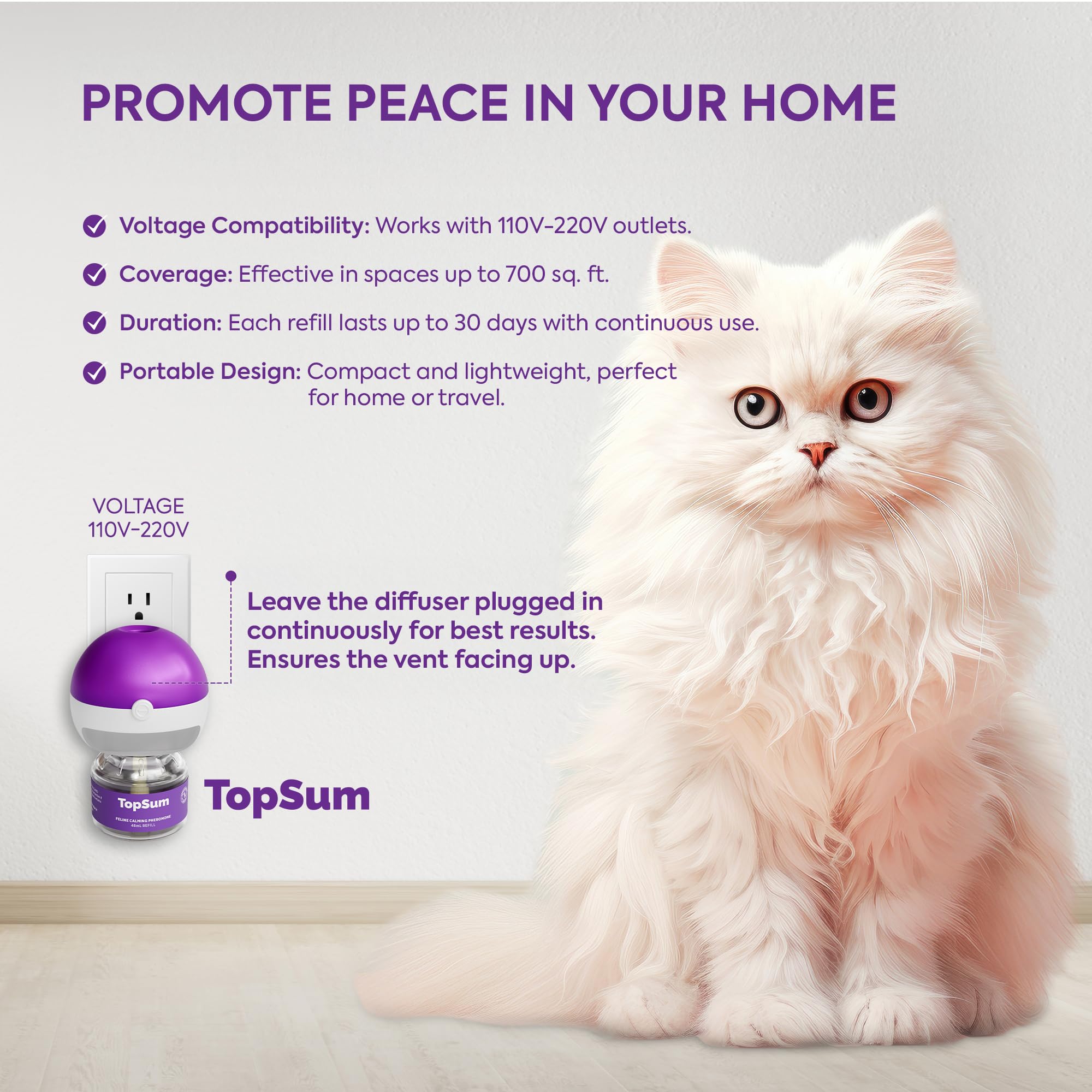 TopSum ambiente gatuno más tranquilo gracias a las feromonas.