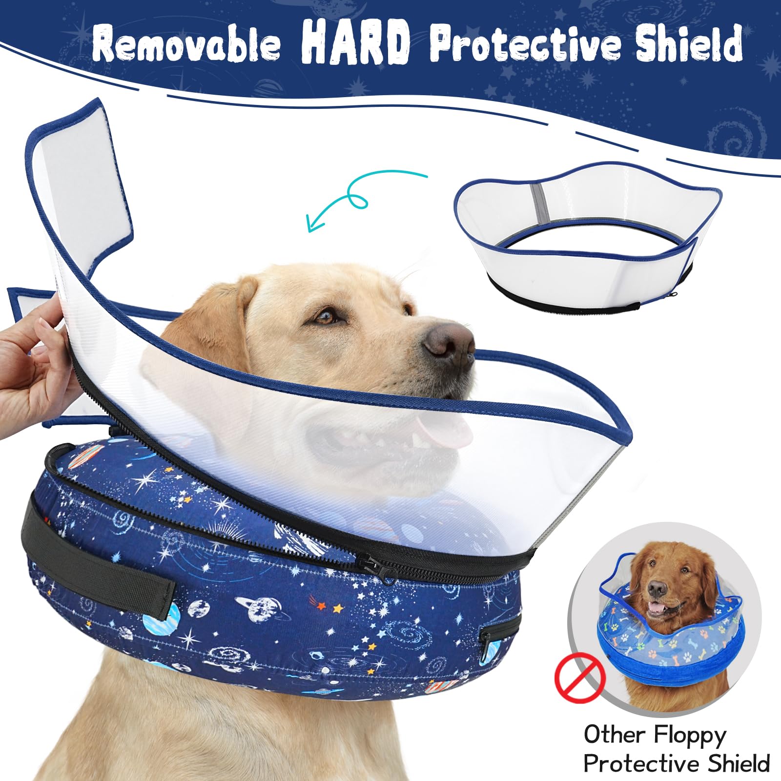 Toptakeit collar rosquilla inflable para perro grande, diseño ligero para movilidad y confort.