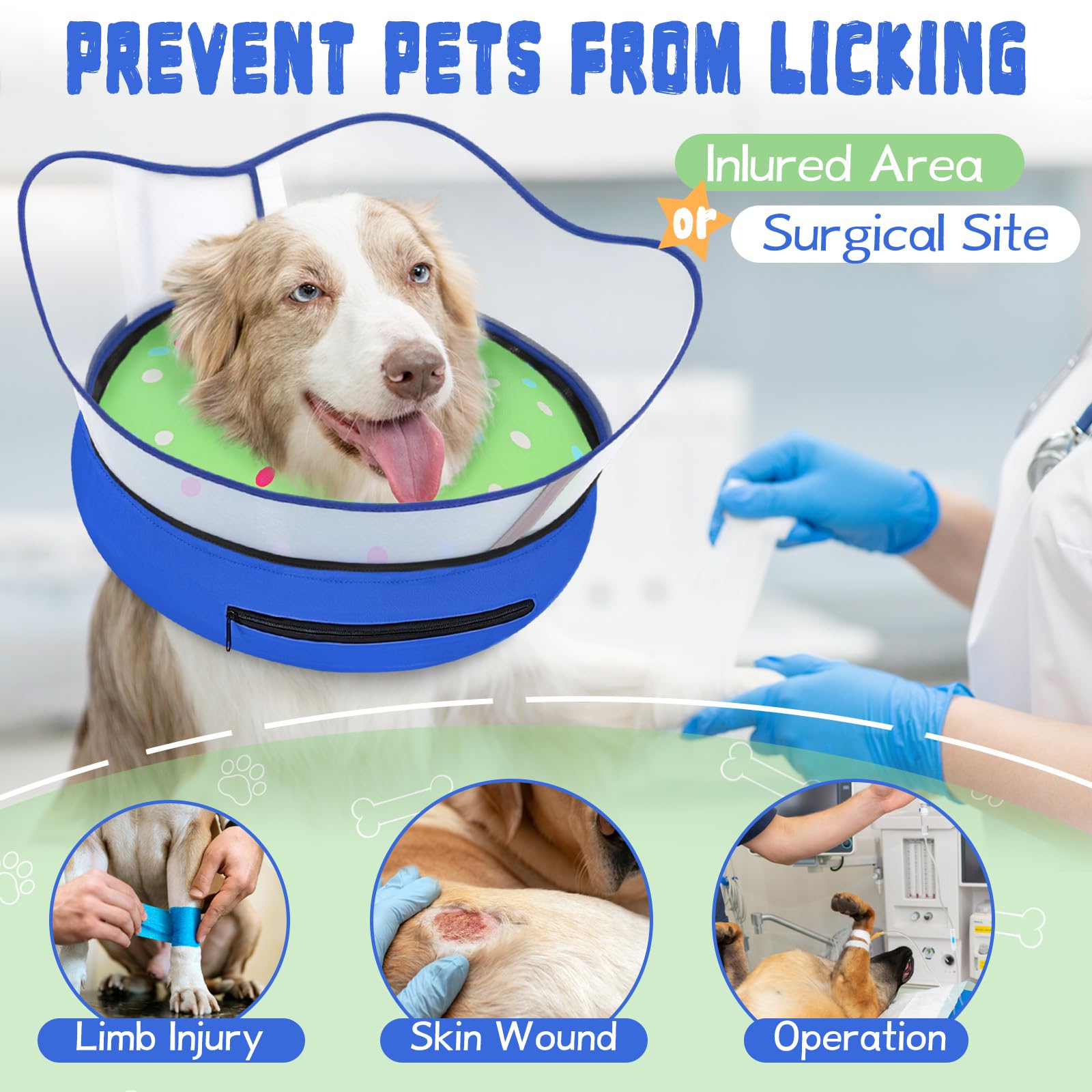 Toptakeit escudo protector desmontable: protege la herida sin molestar al perro.