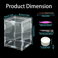 Totzlian terrario acrílico para aracnidos arbóreos, ideal para exhibición y observación cercana.