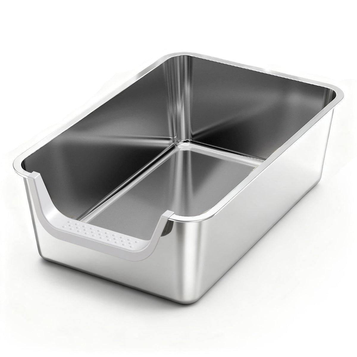 TownTime caja de arena de acero inoxidable con lados altos, duradera y fácil de limpiar.
