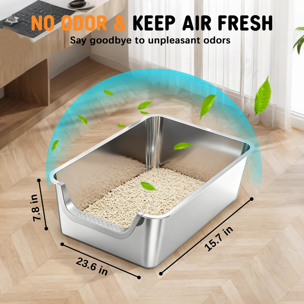 TownTime caja arena jumbo con espacio amplio para gatos grandes.