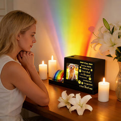 TOYSBOOM Puente Arcoíris urna LED ajustable para un recuerdo cálido.