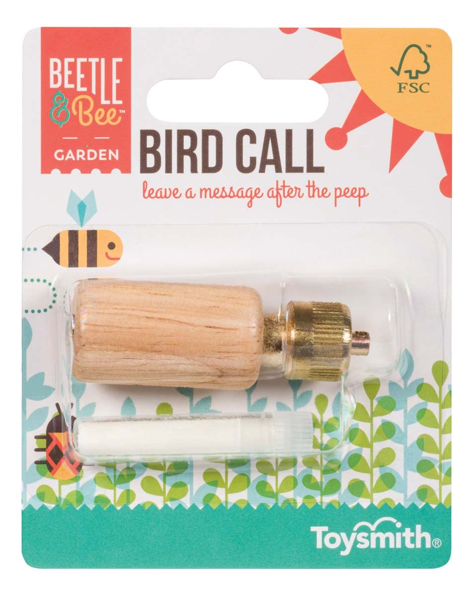 Toysmith Beetle-Bee Llamador de aves en madera y bronce, ideal para avistamiento al aire libre.