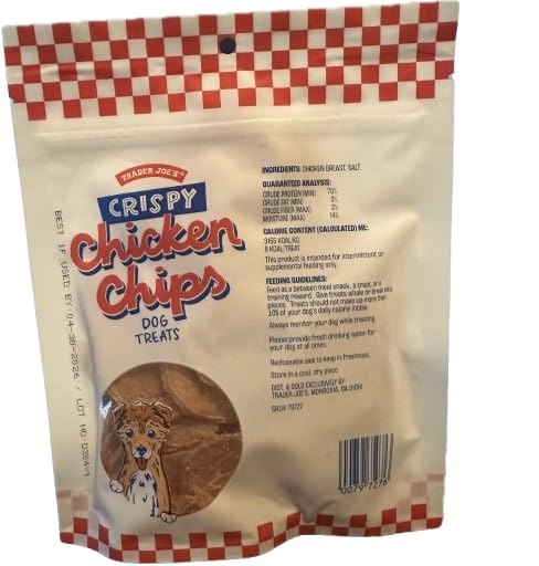 Trader Js chips de pollo pechuga, snack sin granos para perros.