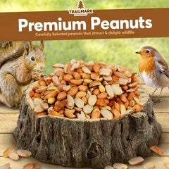 Trailmark Naturals cacahuates crudos pelados para aves silvestres en exterior.