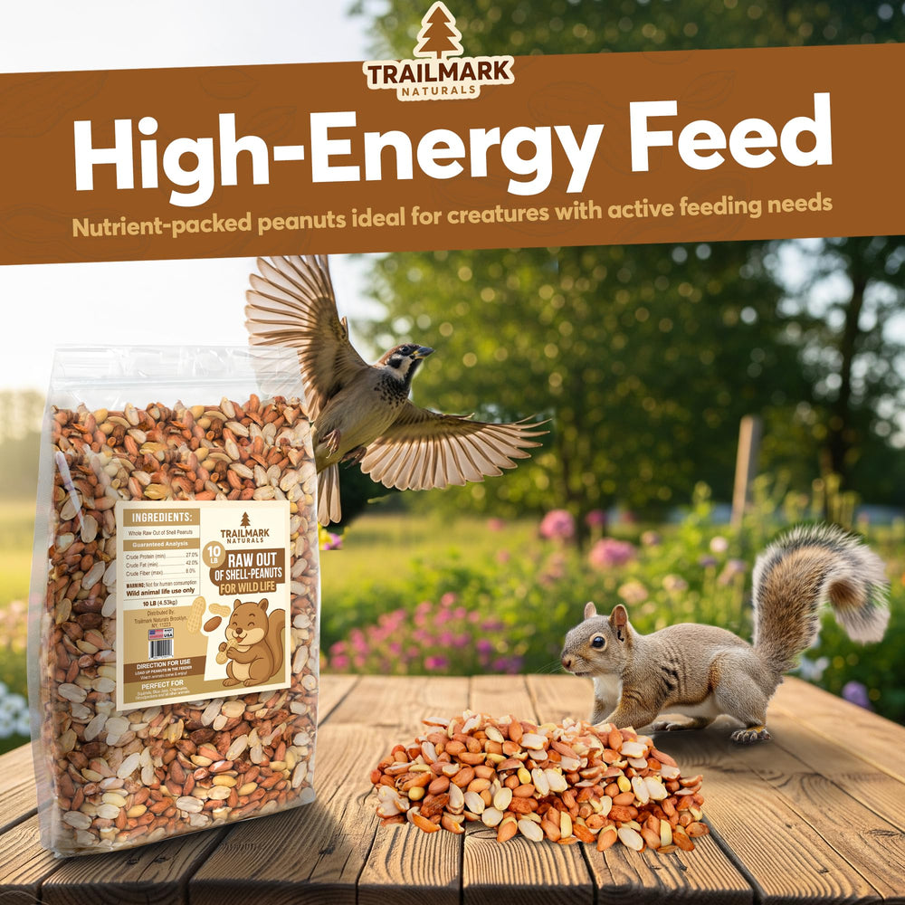 Trailmark Naturals para centros de alimentación, cacahuates crudos para ardillas y aves