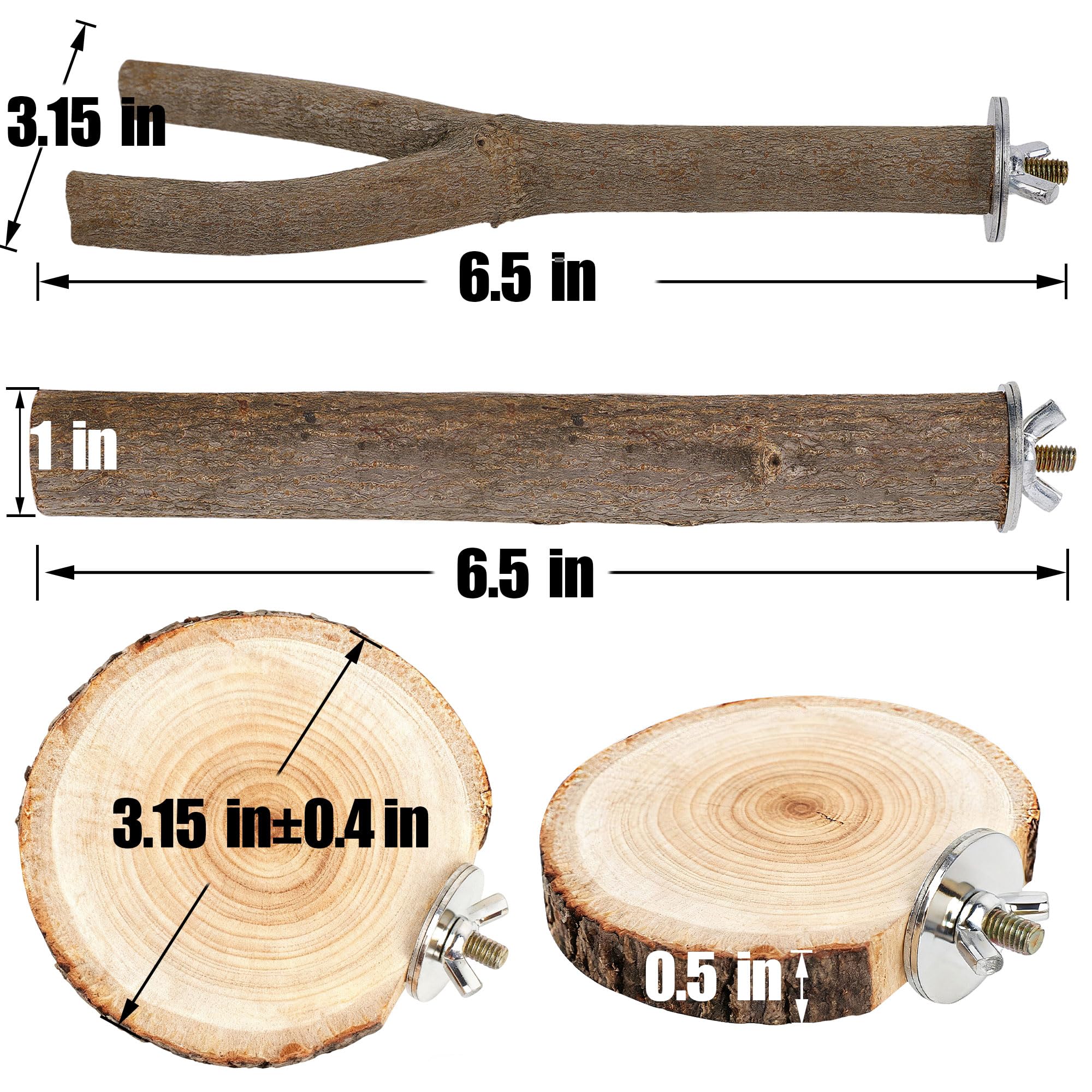 Treewoll percha de abedul con ramas bifurcadas para explorar y afinar uñas.