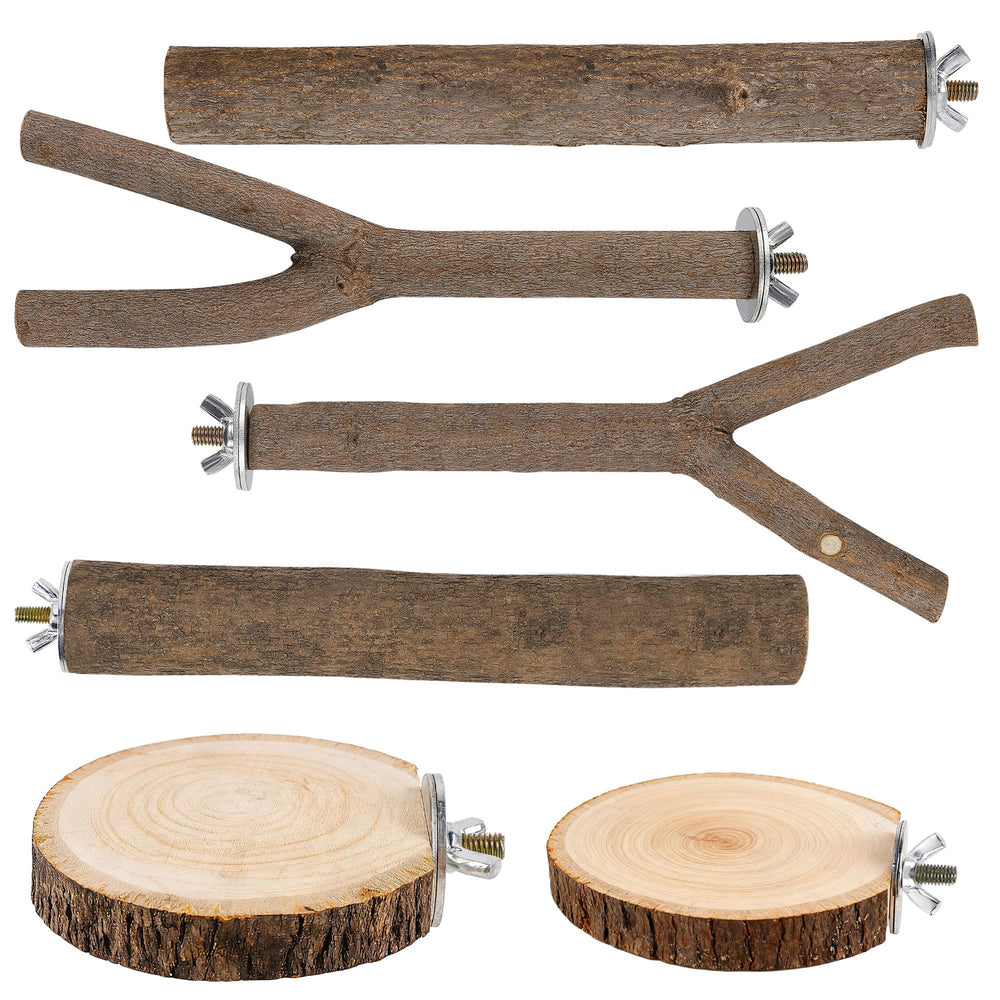 Treewoll percha de abedul recta natural para posarse y ejercitar las patas.