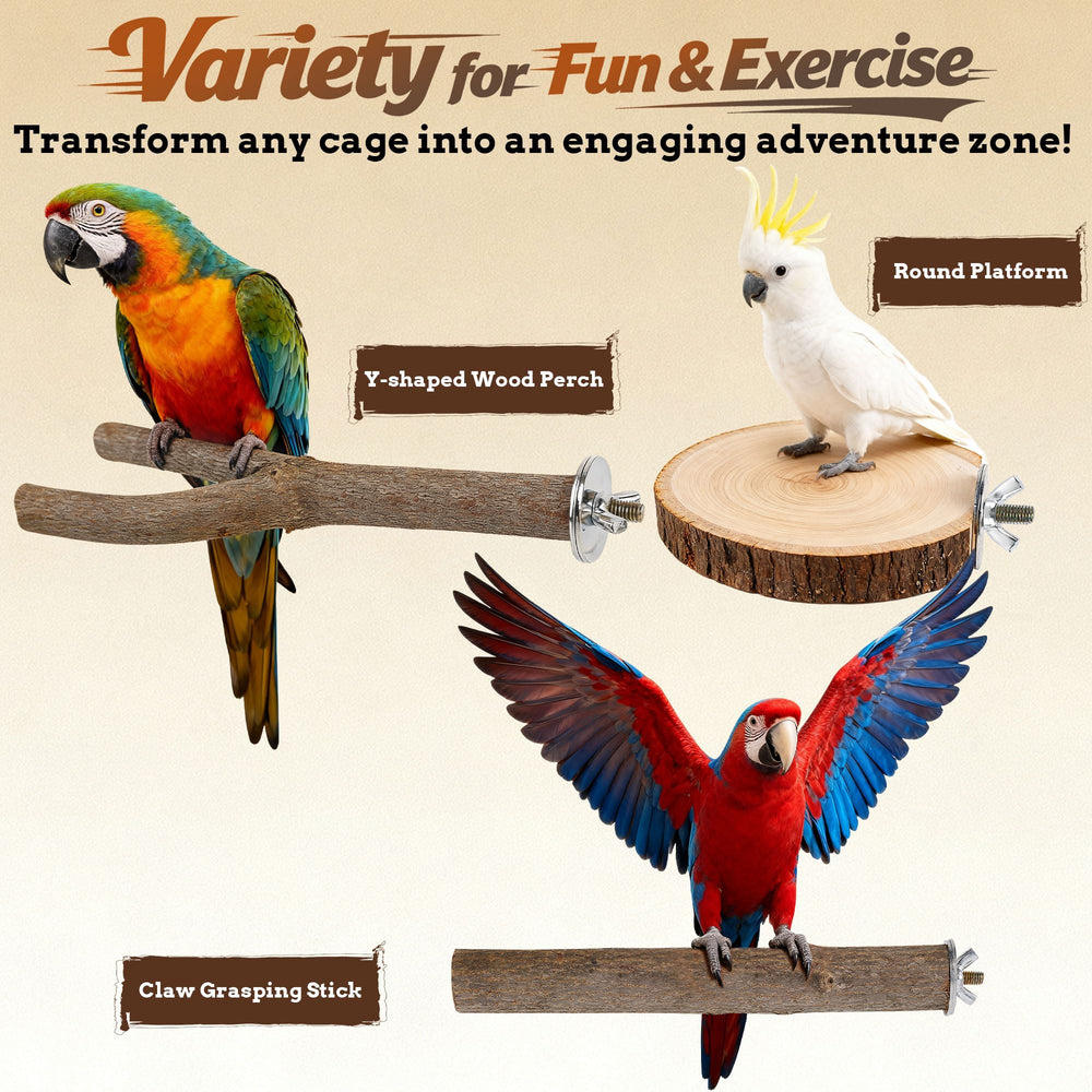 Treewoll perchas para aves pequeñas y medianas, ideales para periquitos y agapornis
