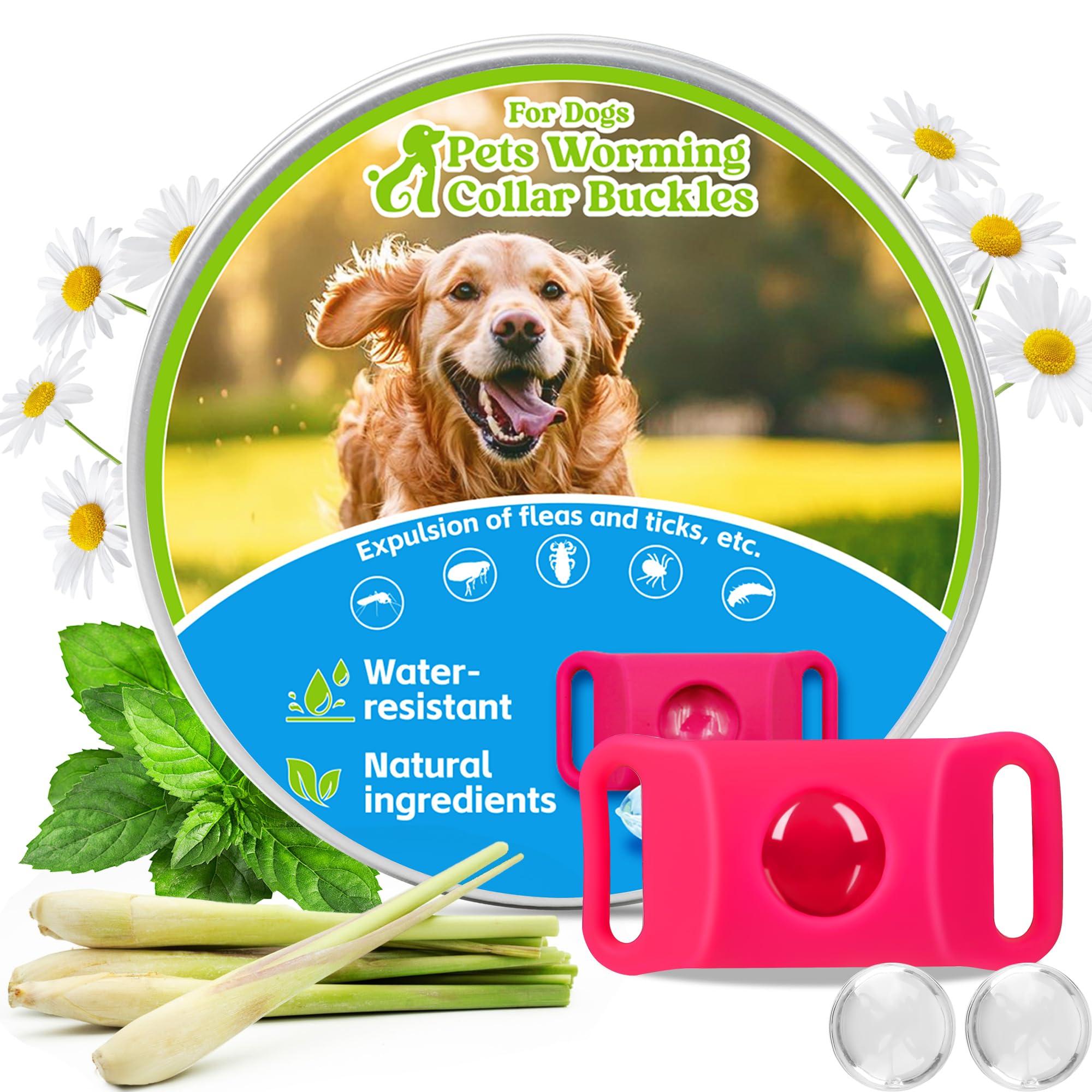 Trihood etiqueta natural para perro, pulgas y garrapatas, protección suave