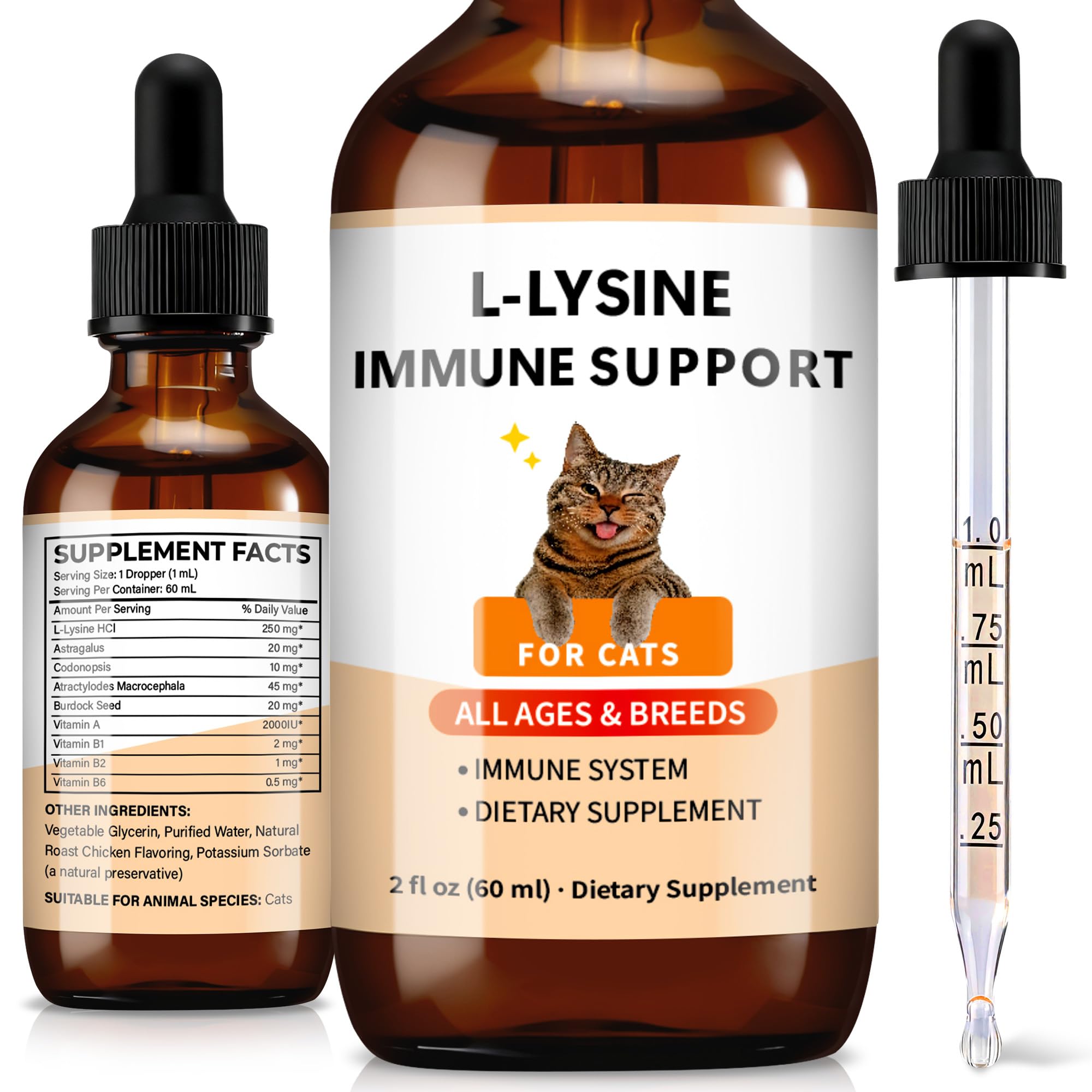 Trihood L-Lisina para gatos, frasco 60 ml, apoyo inmune diario