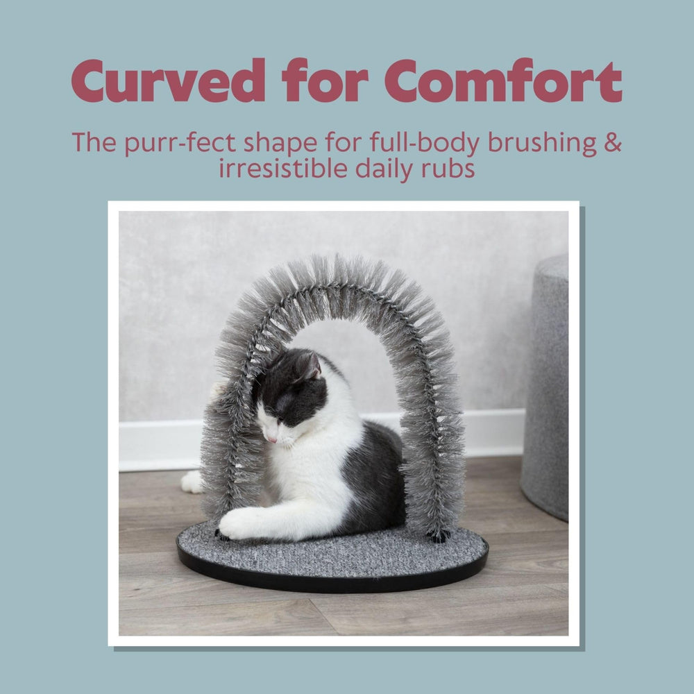 TRIXIE arco autogrooming para gatos, opción práctica para cepillado diario.