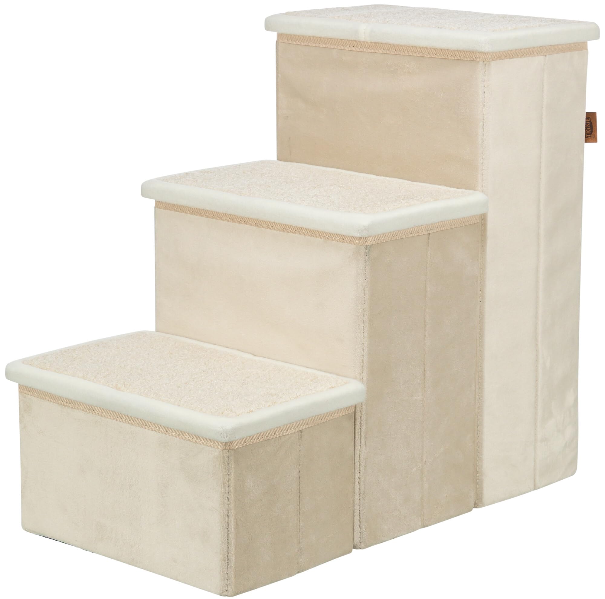 TRIXIE escaleras para mascotas Velour 3 pasos beige para subir con comodidad