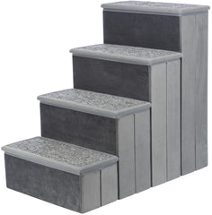 TRIXIE Velour escaleras para perros, 4 pasos para subir a la cama.