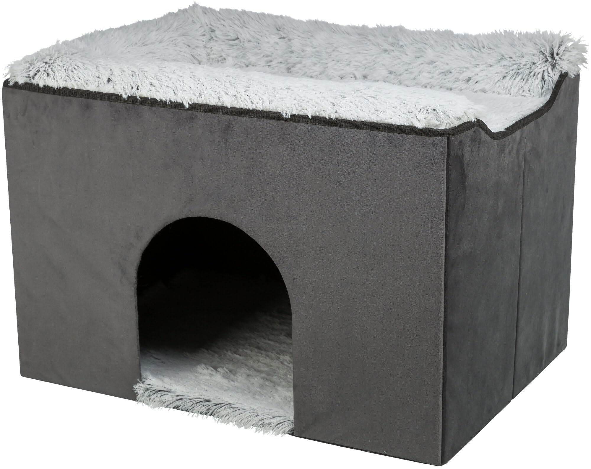 TRIXIE Harvey Cave con cubertura velour: refugio suave para gatos y perros pequeños.
