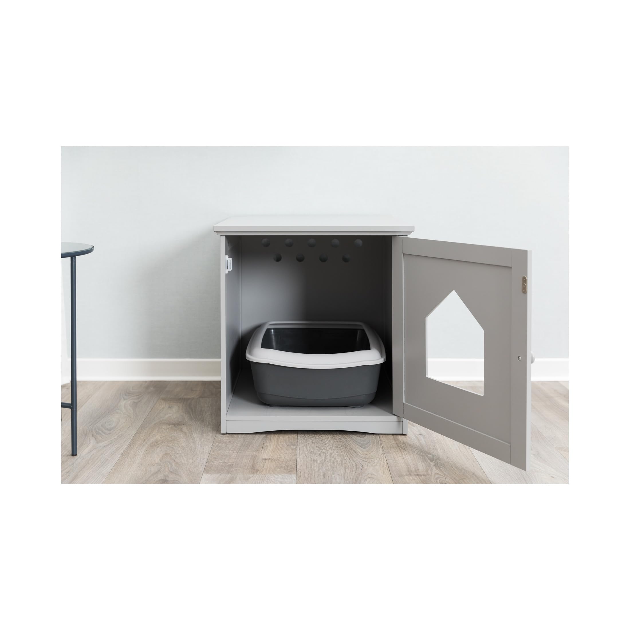 TRIXIE mesa lateral oculta, mueble práctico para cualquier habitación.