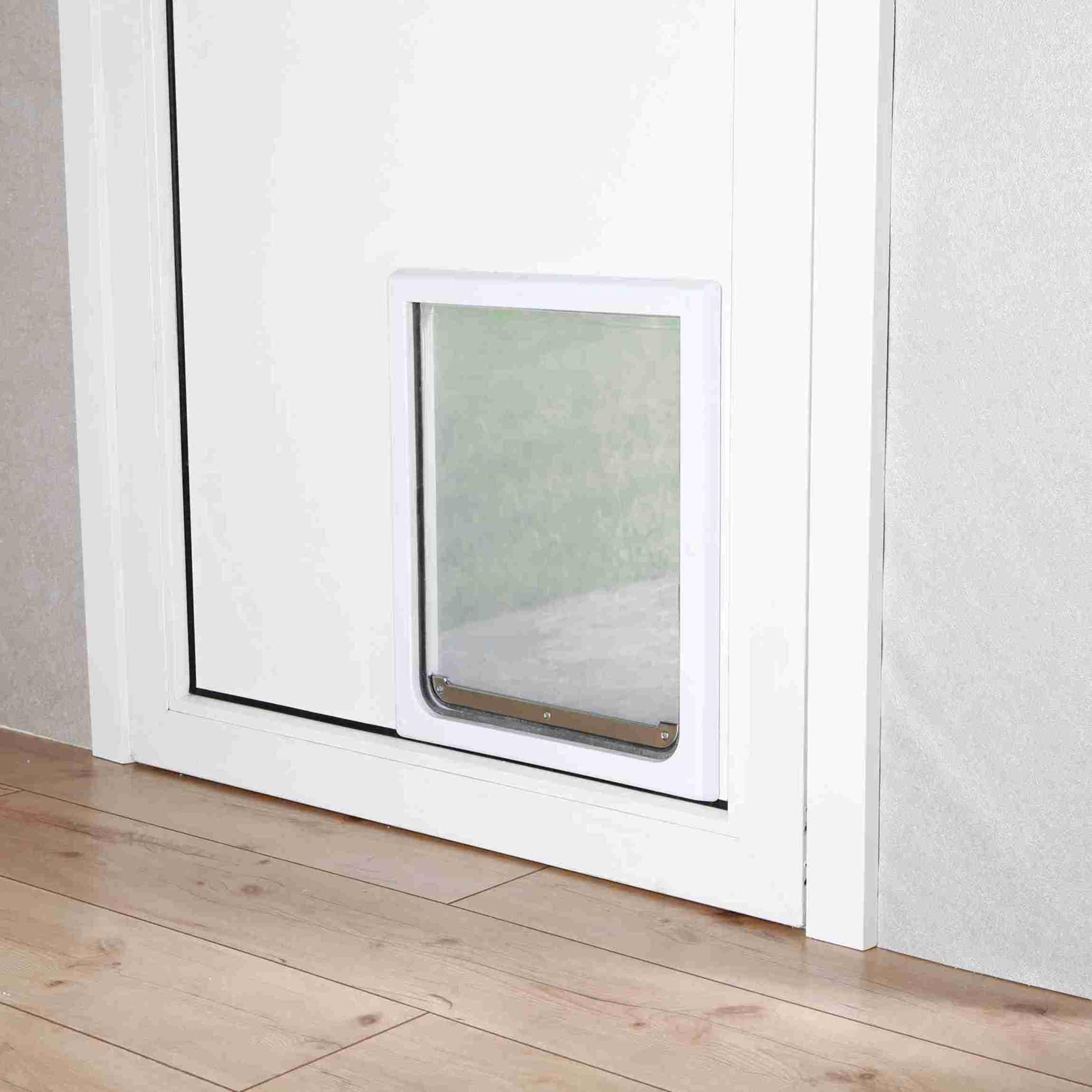 TRIXIE puerta para perros 2 vías, hoja transparente, facilita ver antes de entrar