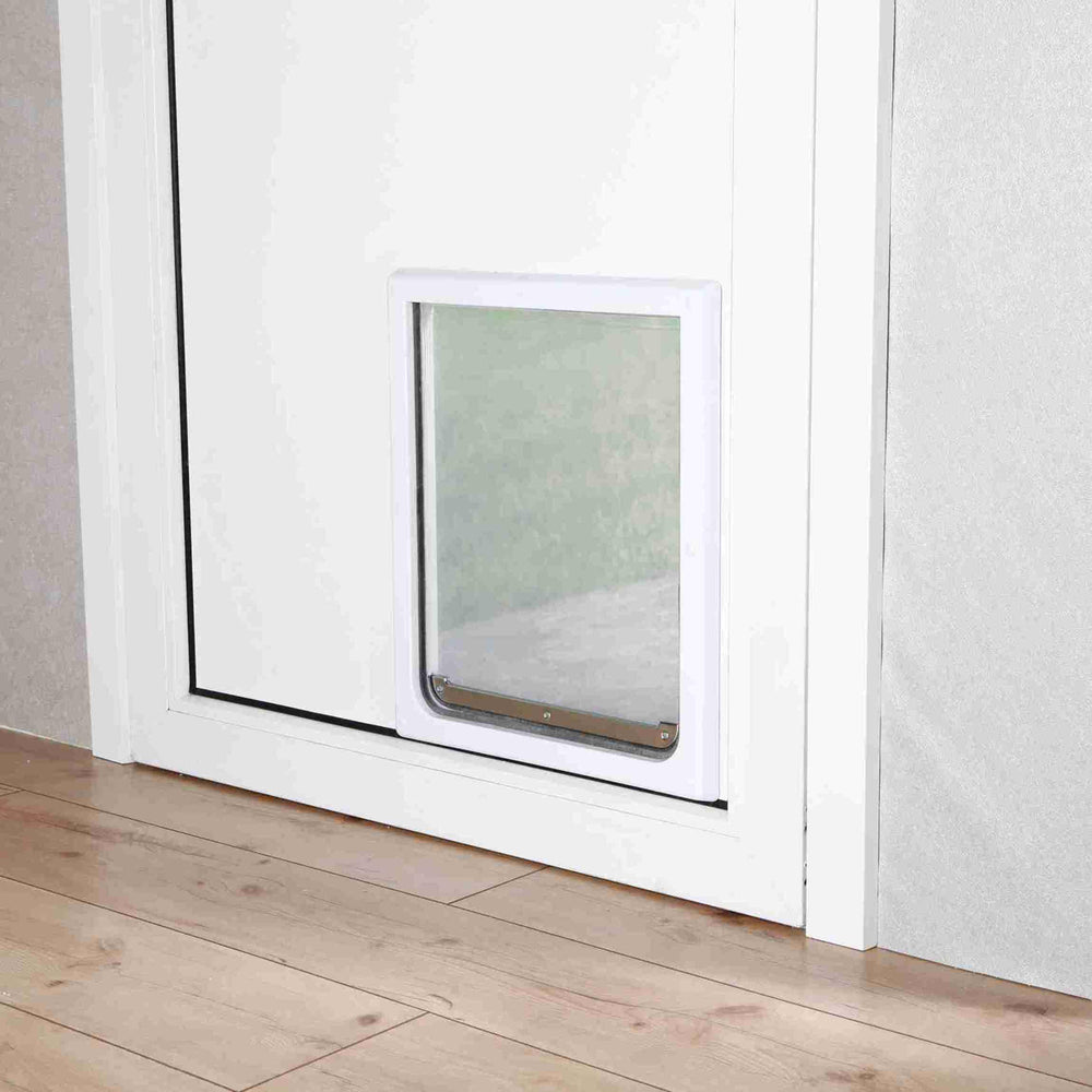 TRIXIE puerta para perros 2 vías, hoja transparente, facilita ver antes de entrar