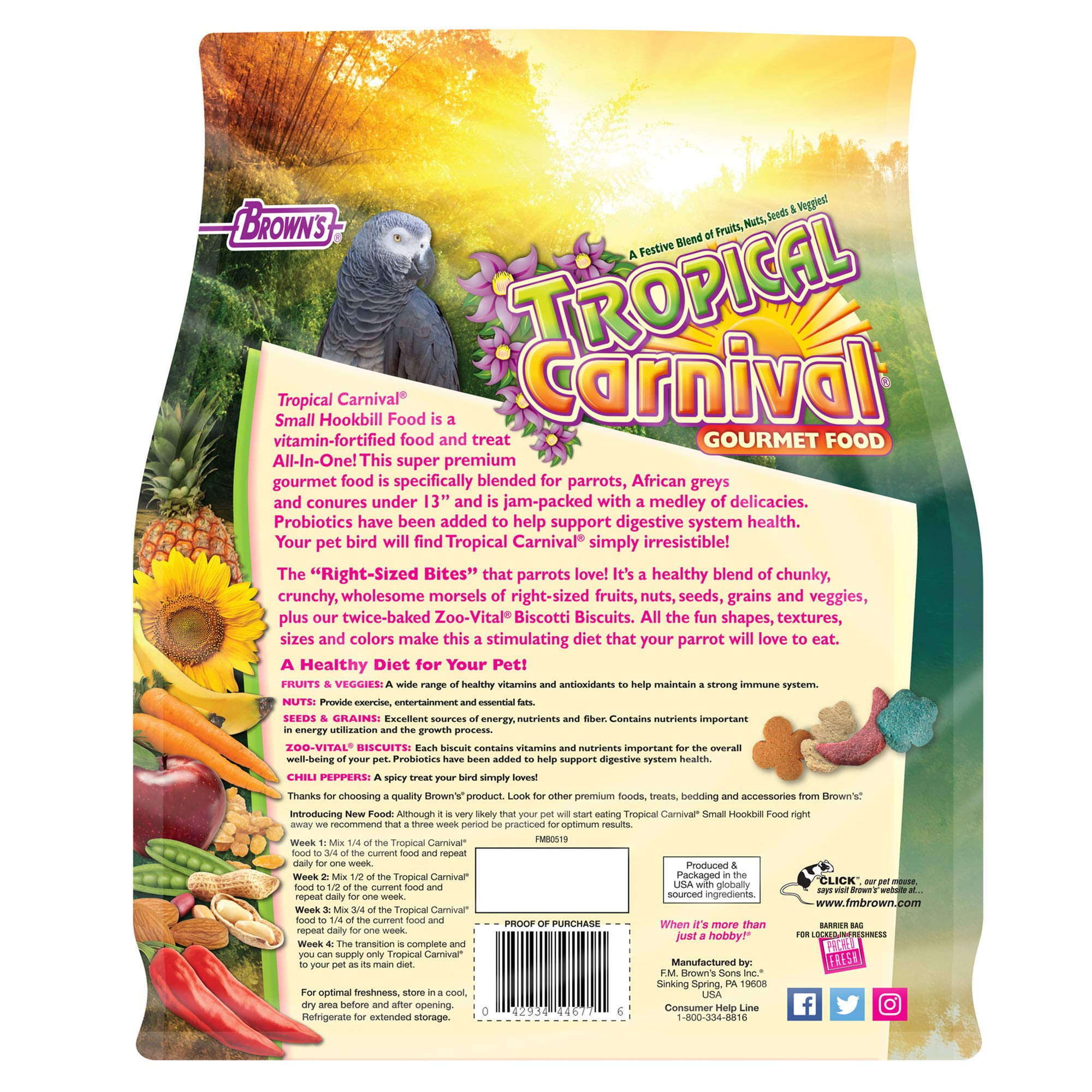 Tropical Carnival al alimento gourmet aves: omega y probióticos para digestión equilibrada