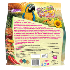 Tropical Carnival Big Bites en tazón, dieta diaria atractiva para guacamayos